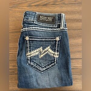 Miss Me Skinny Dark Blue Embellished Jeans Size 25